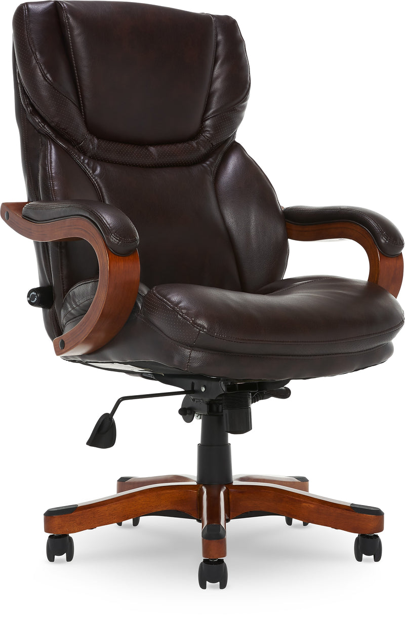 Serta Big and Tall Ergonomic Bonded Leather Swivel Executive Chair, Light Brown (43506A)