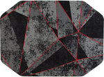 Anji Mountain Rug'd Cracked Ice Carpet & Hard Floor Chair Mat, 36" x 48", Gray/Red (AMB9103)
