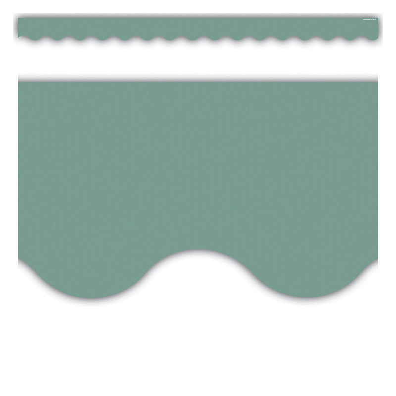 Teacher Created Resources Border Trim, 2.19" x 2.92', Retreat Green Scalloped, 12/Pack, 6 Packs/Bundle (TCR9244-6)