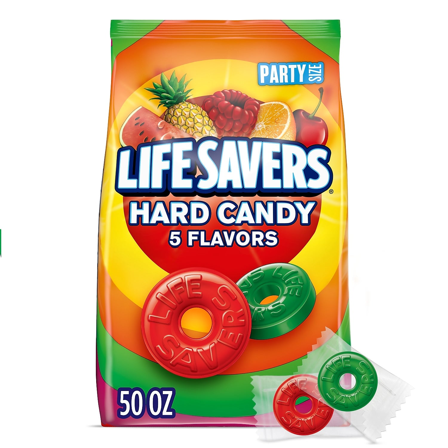 LIFE SAVERS 5 Flavors Hard Bulk Candy, Party Size, 50 oz. (WMW28098)