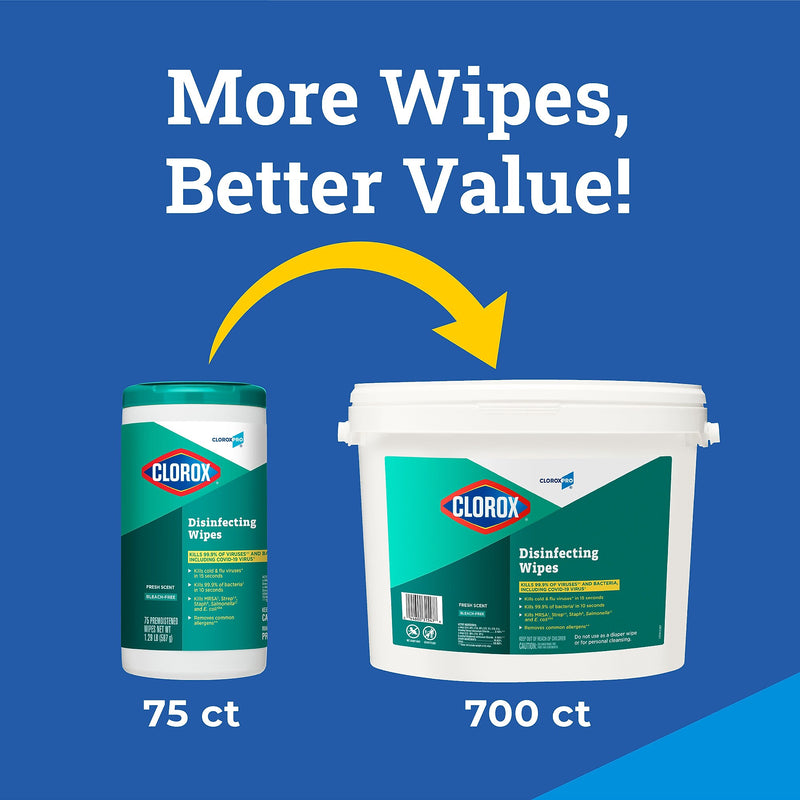 CloroxPro Disinfecting Wipes, Fresh Scent, 75 Count (15949)