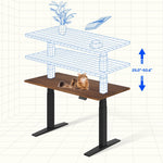 FlexiSpot E7COMMERCIAL 60''W Electric Height Adjustable Standing Desk, Black Walnut/Black(E7BCOM6030-BW)