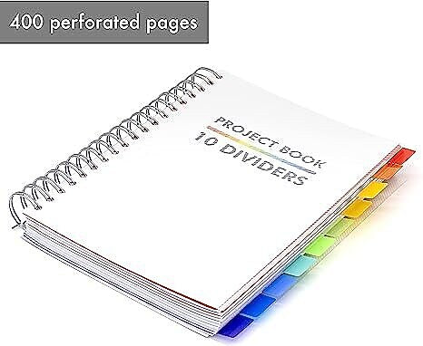 Pukka Pad Subject Notebook, 7" x 10", College Ruled, 200 Sheets, White (9603-PB)