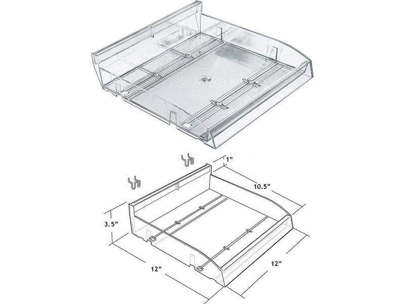 Azar 3.5" x 12" Pegboard 6-Compartment Cosmetic Tray, Clear, 2/Pack (225899-DIVIDER-2PK)