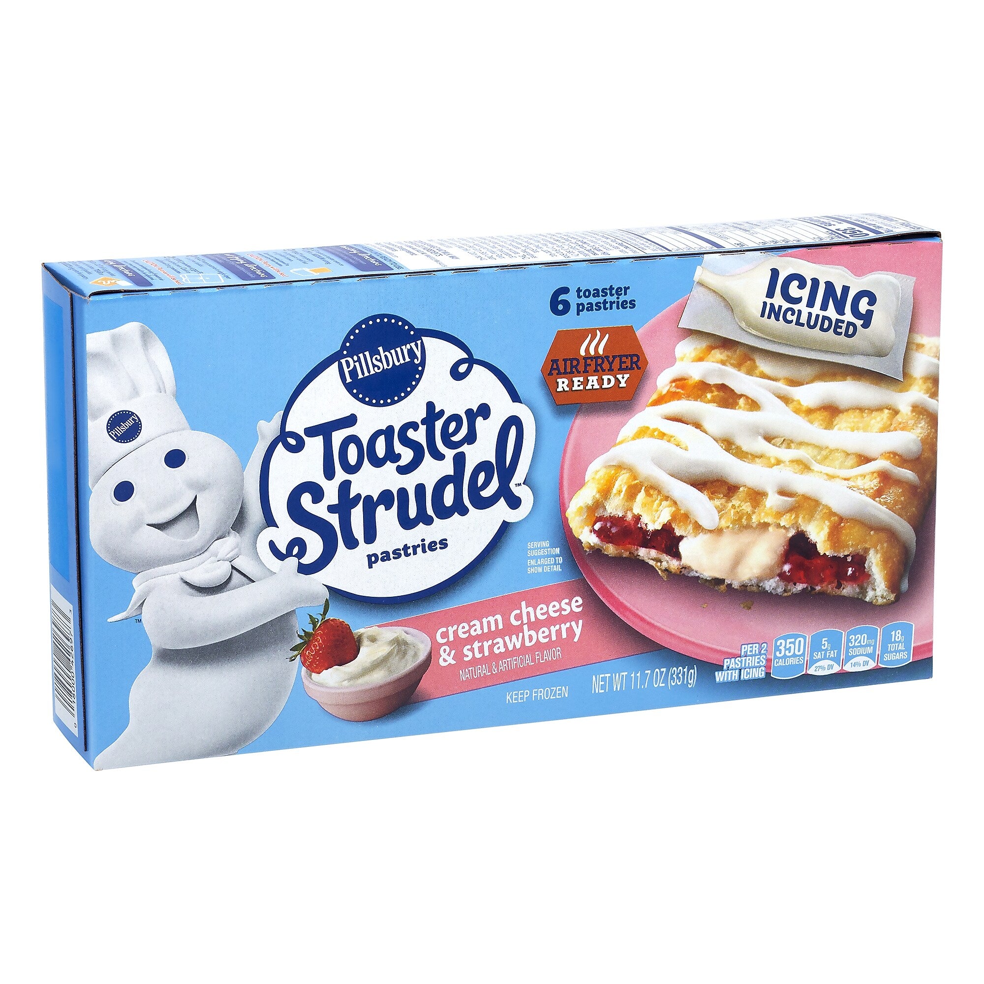 Pillsbury Toaster Strudel, Cream Cheese Strawberry, 11.7 oz, 36/Pack (600-04141)