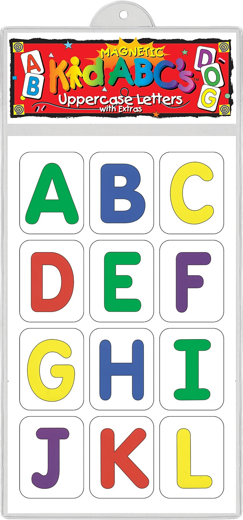 Barker Creek Learning Magnets, Uppercase Letters with extras, 38 Magnetic Pieces/Pack (LM1120)