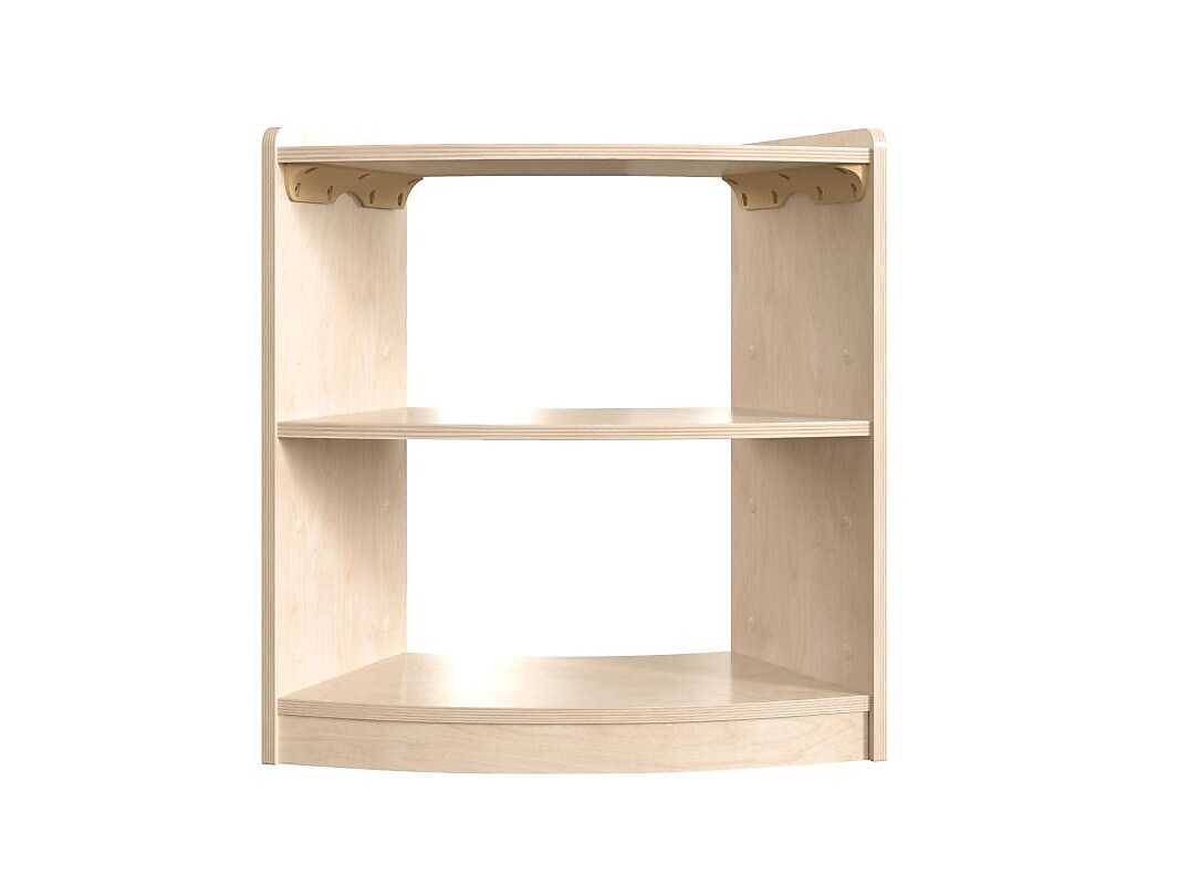 Flash Furniture Bright Beginnings 2-Section Open Corner Storage Unit, 24.5"H x 24"W x 11.75"D, Brown (MK-KE24060-GG)