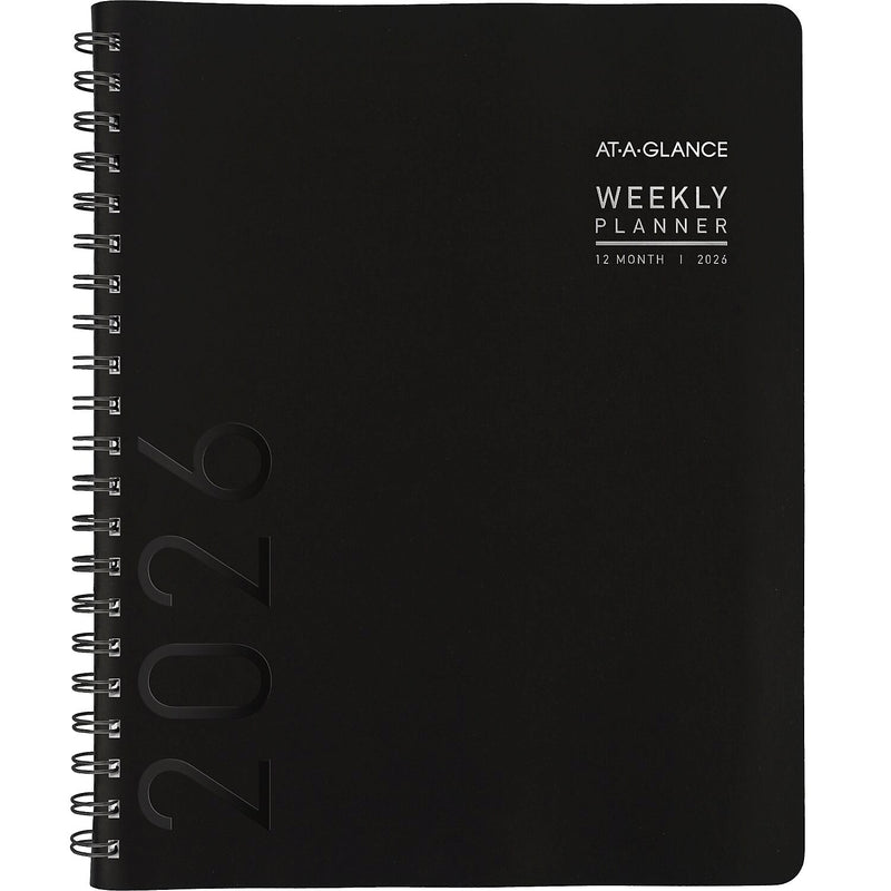2026 AT-A-GLANCE Contemporary 8.25" x 11" Weekly & Monthly Planner, Faux Leather Cover, Black (70-950X-05-26)