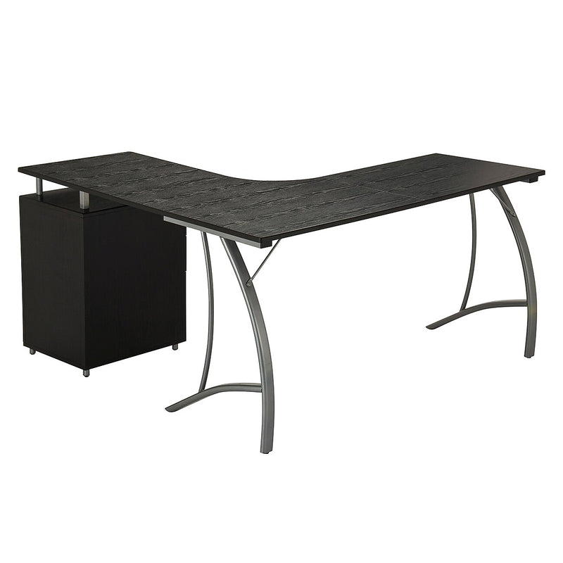 Techni Mobili Modern L-Shaped Computer Desk with File Cabinet, Espresso (RTA-4804L-ES)