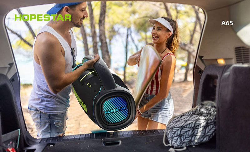 Worryfree Gadgets Hopestar Wireless Bluetooth 300W Portable Speaker, Water Resistant, Black (WA65-BLK)