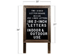Excello Global Products Changeable Message Indoor/Outdoor Sidewalk Sign, 20" x 36", Black/Wood (EGP-HD-0084)