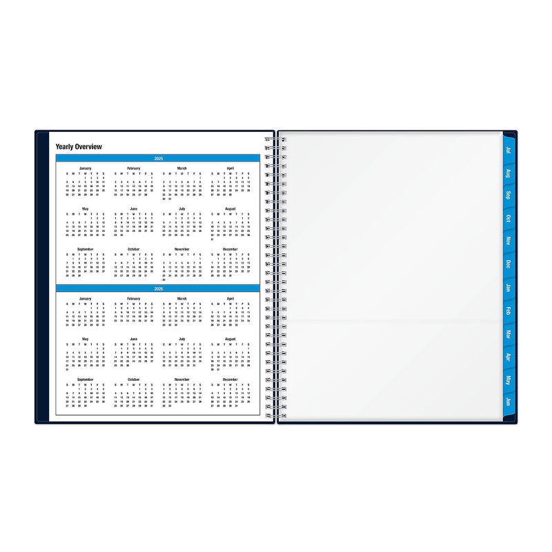 2025-2026 Blue Sky Collegiate 8.5" x 11" Academic Year Weekly & Monthly Planner, Plastic Cover, Navy (148672-A26)