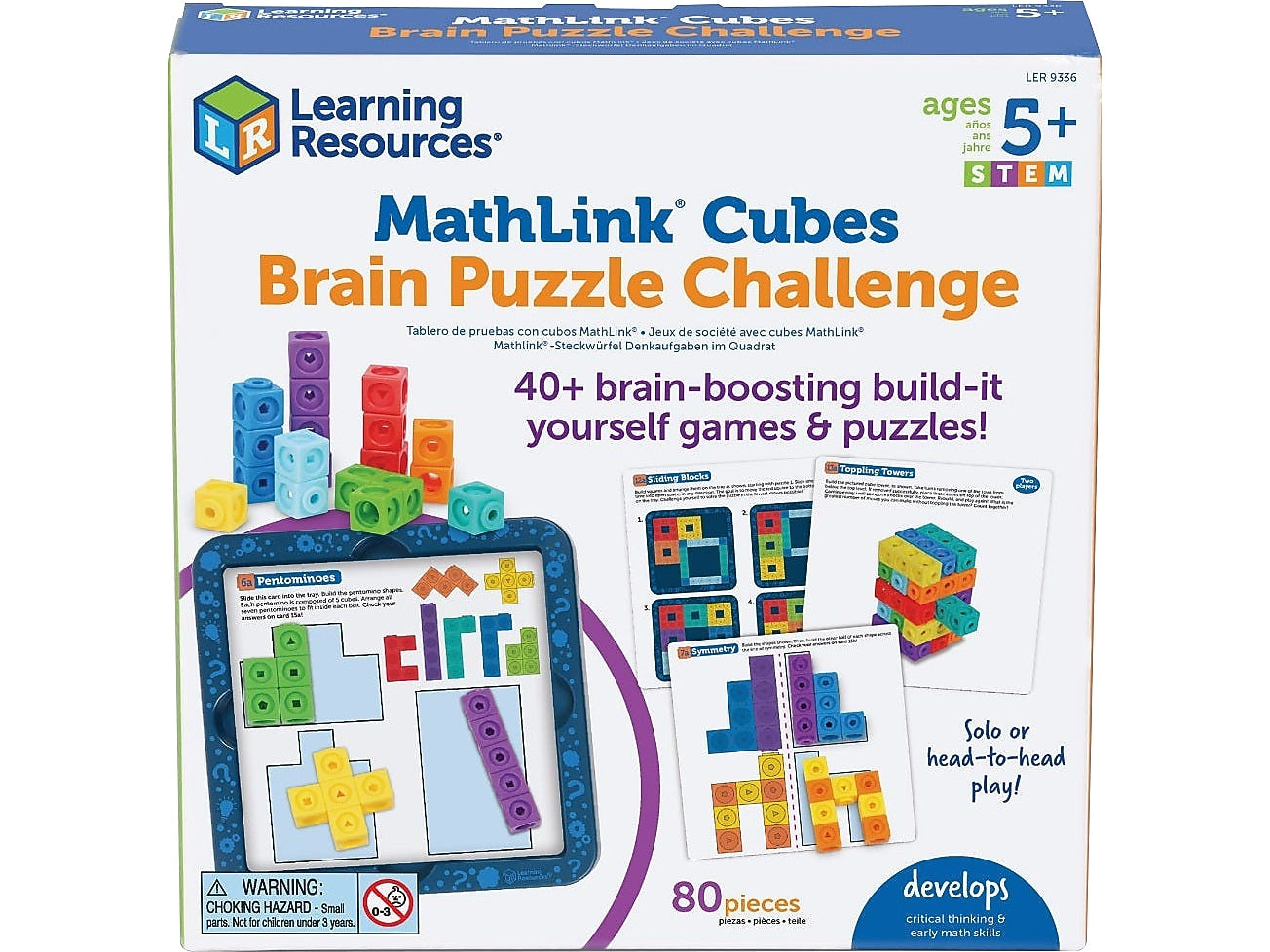 Learning Resources MathLink Cubes Brain Puzzle Challenge (LER9336)