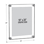 Azar Poster Holder, 22" x 28", Wall Mounted, Black, Acrylic (105524-BLK)