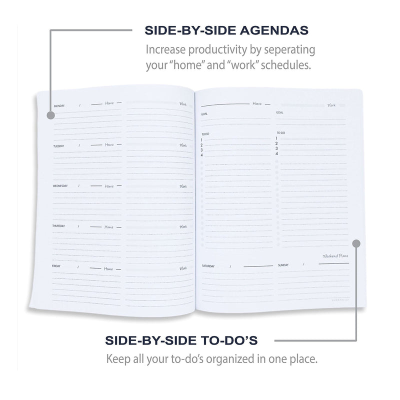Undated Kahootie Co. 8" x 10" Planner, It's That Kinda Day, Teal Mini Stripes (ITKHWTMS-H)