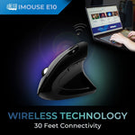 Adesso iMouse E10 Wireless Ergonomic Vertical Optical USB Mouse, Black (RG8162)