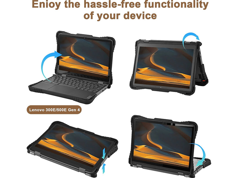 TechProtectus ShockProof 11.6" Laptop Case for Lenovo 300e/300w Gen 4 Chromebook, Shock-Absorbing, Black (TP-LN300EW-G4)