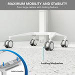 Mount-It! MedHub Mobile Medical Cart Workstation with Locking Caster Wheels, White/Grey (MI-16003)