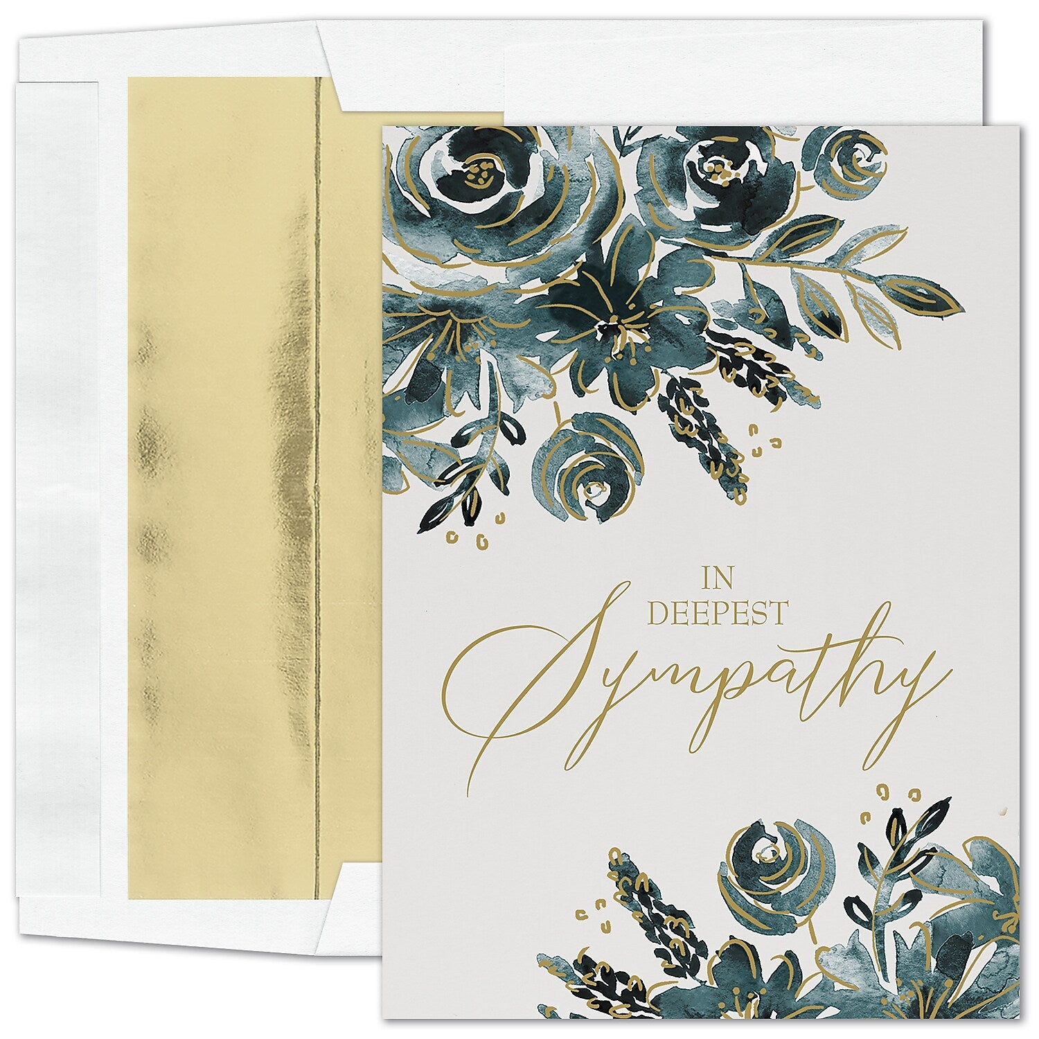 "Comfort Roses" Sympathy Card w/ Gold Lined White Envelope, 100/BX