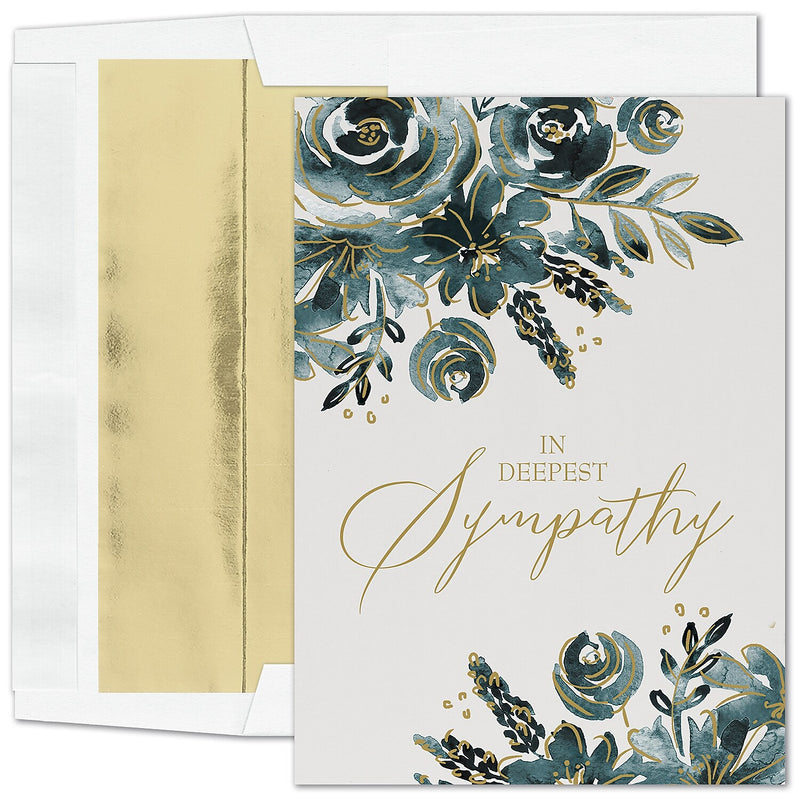 "Comfort Roses" Sympathy Card w/ Gold Lined White Envelope, 100/BX