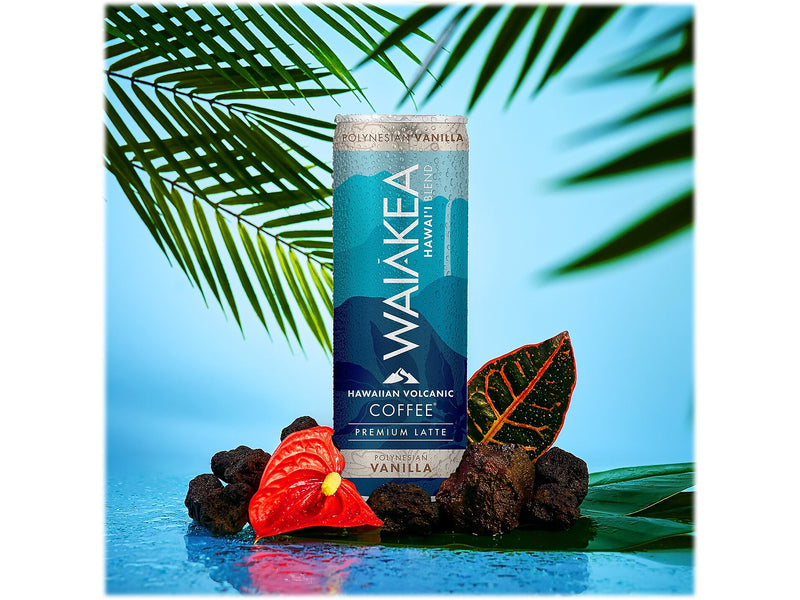Waiakea Hawaiian Volcanic Polynesian Vanilla Cold Brew Coffee, 11 oz., 12/Carton (857001)