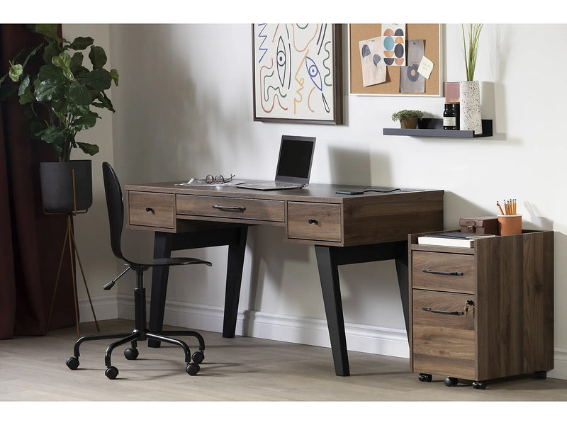South Shore Helsy 60"W Computer Desk, Natural Walnut (13306)