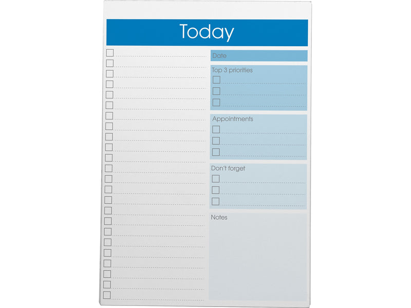 Better Office To-Do List Notepad, 7" x 10", Project-Ruled, White/Blue, 52 Sheets/Pad (25830)