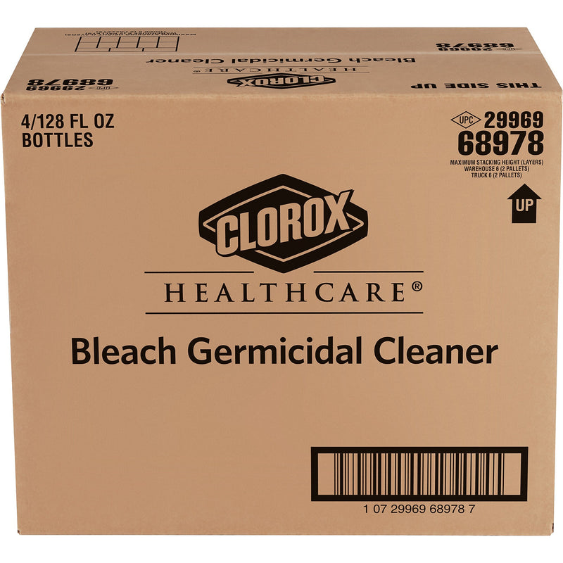 Clorox Healthcare Bleach Germicidal Cleaner Refill, 128 oz., 4/Carton (68978)