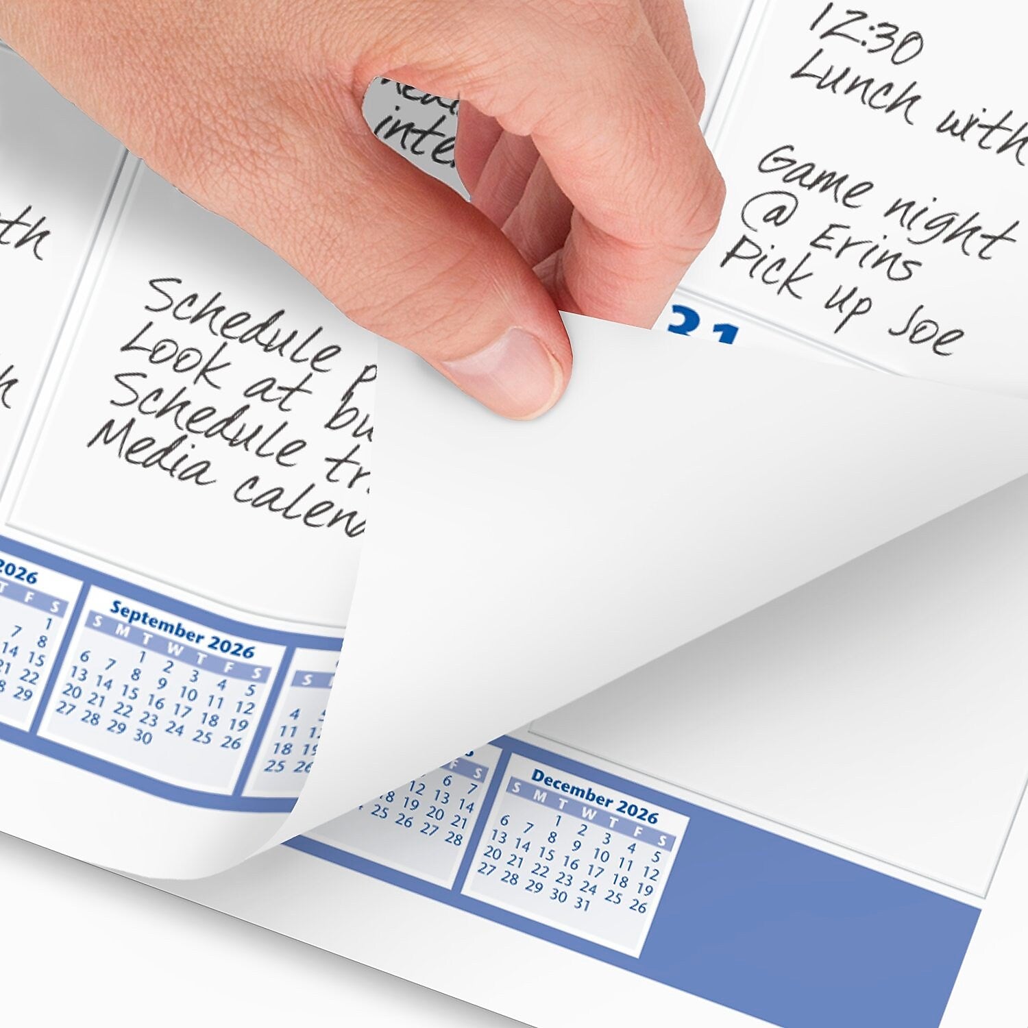 2026 AT-A-GLANCE 21.75" x 17" Monthly Desk Pad Calendar, White/Blue (SW200-00-26)