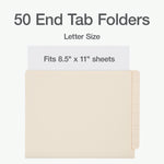 Pendaflex End Tab File Folder, Straight Cut, Letter Size, Manila, 50/Box (1007069)