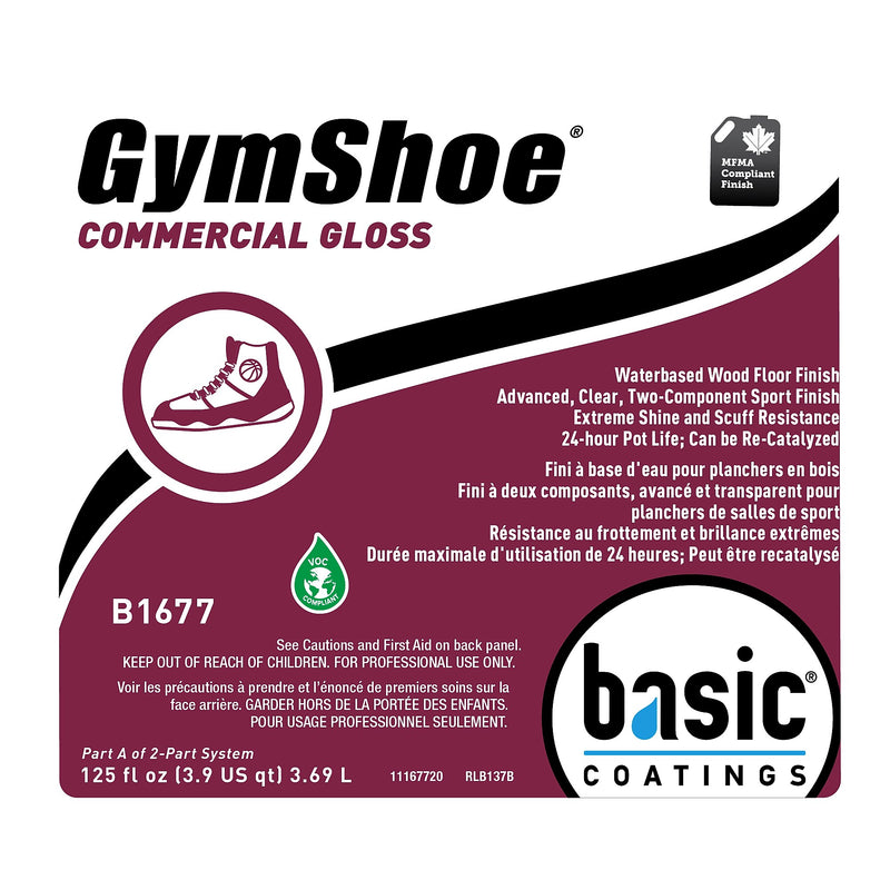 Betco GymShoe Commercial Gloss Two Component Sport Floor Finish w/ Catalyst, 5 Gal Pail (BET16770500)