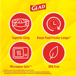 Glad ClingWrap Plastic Food Wrap, 200 Sq. Ft. Roll (00020)