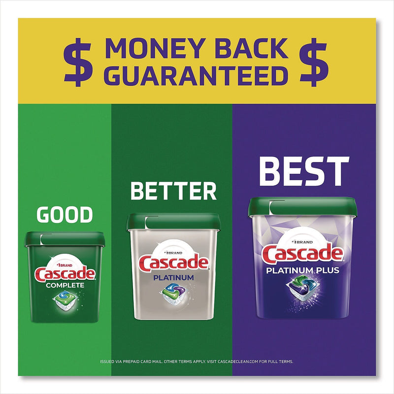 Cascade Complete ActionPacs Dishwasher Detergent, Fresh Scent, 17.6 oz., 33 Pacs/Bag, 4 Bags/Carton (80797047)