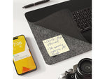 JOURNEY ALTI SLIM Wireless Charging Vegan Leather/Felt Desk Pad, 11.8" x 32.6", Black (JWCDMSBK)