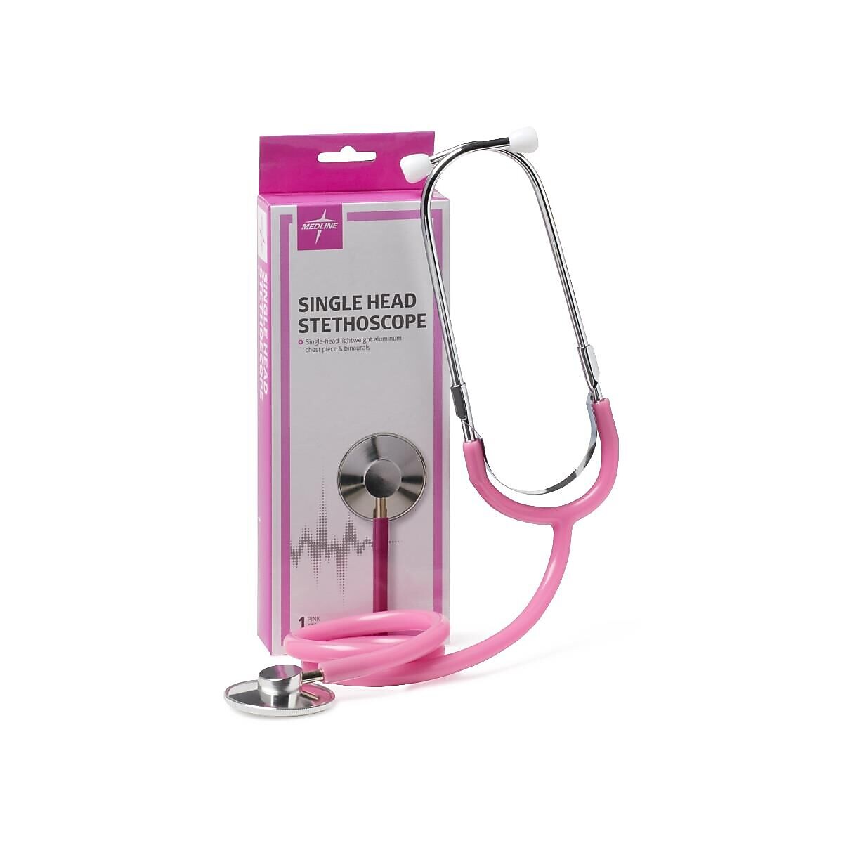 Medline Single Head Stethoscope, Pink (MDS926109)