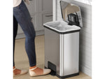 HLS Commercial Stainless Steel Step Trash Can with Hinged Lid, 13-Gallon, Silver (HLS13SS)