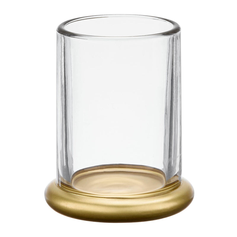 mDesign Glass Pencil Cup, Clear/Soft Brass (26030)