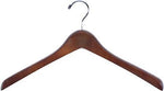 Nahanco 17" Wood Extra Thick Concave Jacket Hanger, Walnut, 40/Pack (2017CH)