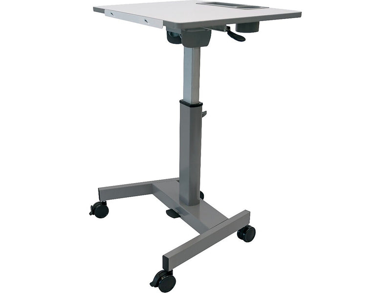 Luxor 27.5"W Pneumatic Adjustable-Height Flip-Top Student/Nesting Desk, Medium Gray/Light Gray (STUDENT-P-TILT)