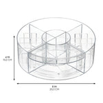 iDESIGN Stackable Rotating Plastic 4-Compartment Desk Organizer, Clear, 2 Piece (29117M2)