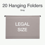 Pendaflex Heavy Duty Reinforced Box Bottom Hanging File Folder, Straight, Legal, Light gray, 20/Box (1006980)