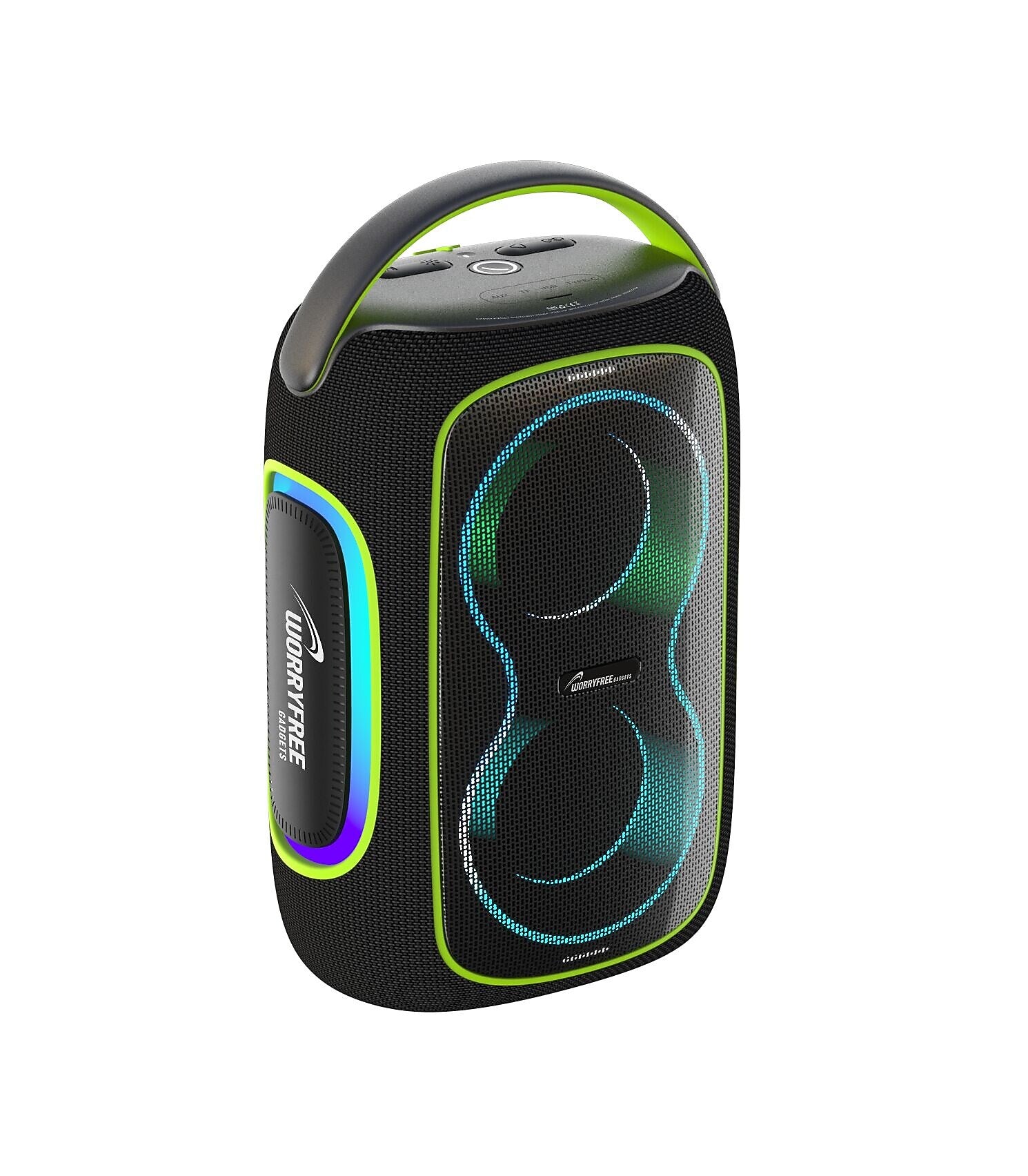 Worryfree Gadgets 50W Wireless Bluetooth Speaker with RGB Lights & Carry Handle, Black (WH59-BLK)
