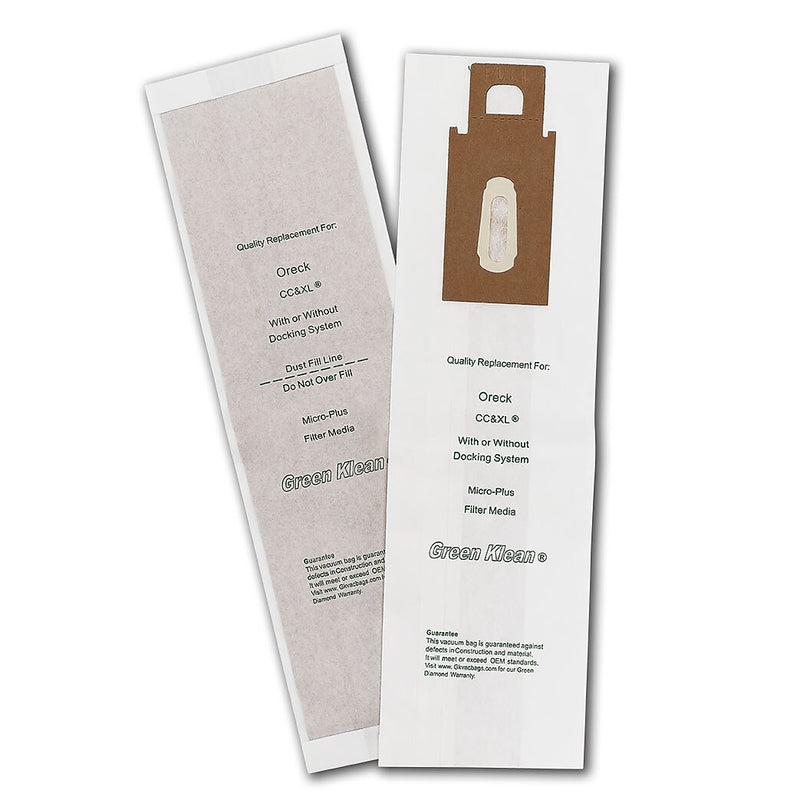 Green Klean® Replacement Vacuum Bags Fits Oreck® XL Upright Style CC 8000, 9000, 2000, new bag dock or old style, 8/pk