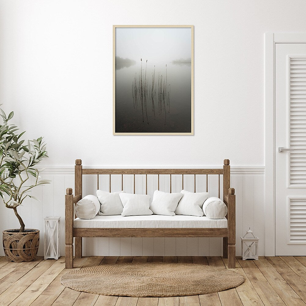 Amanti Art Reeds in the mist by David Ahern Wood Framed Wall Art Print, 30" x 41" (A42677389619)