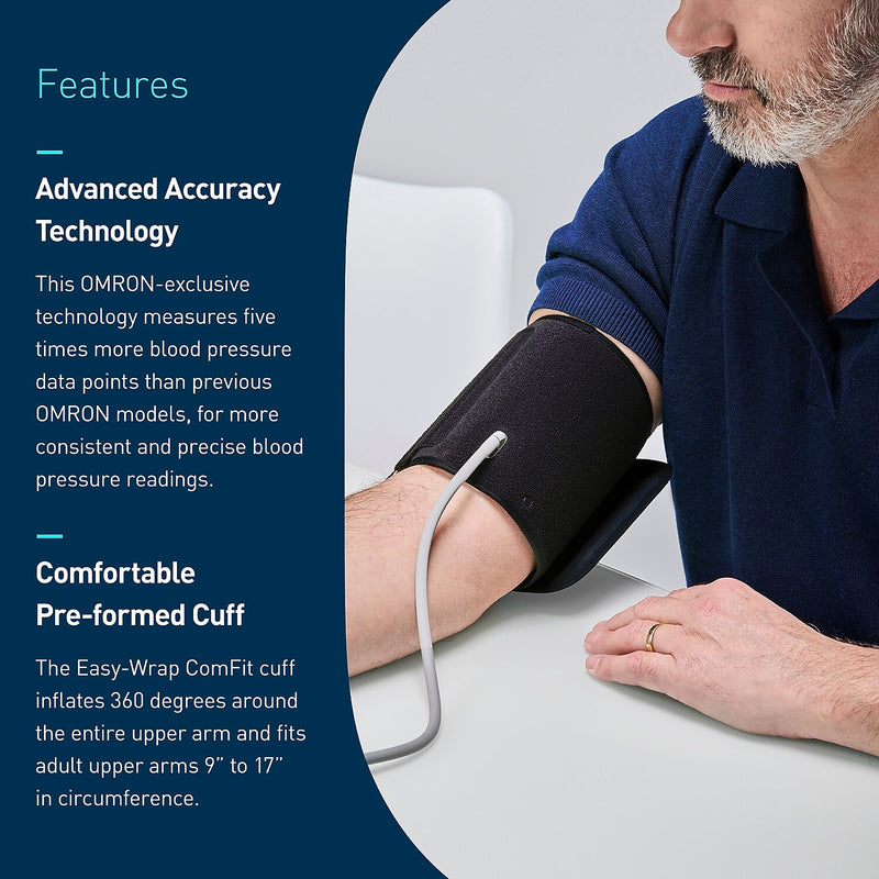 Omron 7 Series Bluetooth Upper Arm Blood Pressure Monitor, Black/White (BP7360)
