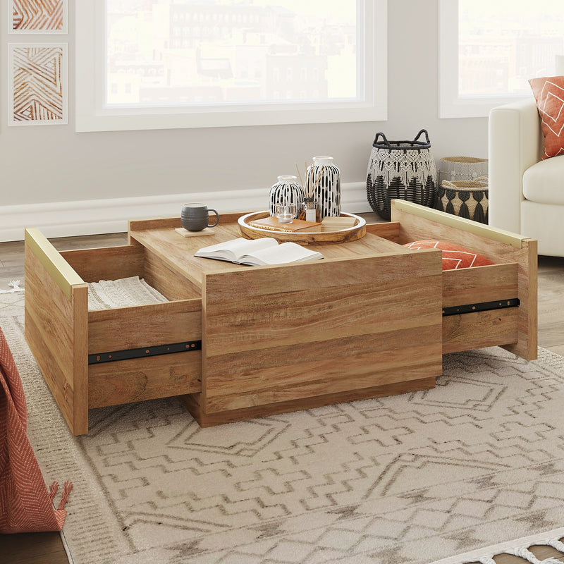 Sauder Manhattan Gate 31"W x 31"D Coffee Table, Sindoori Mango (427359)