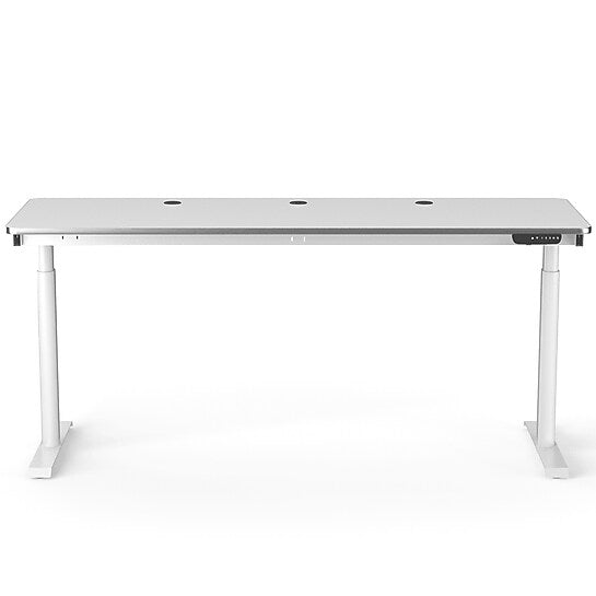VersaDesk PowerLift 72"W Electric Rectangular Adjustable Standing Desk, White (PLSDR7230-WW-APP )