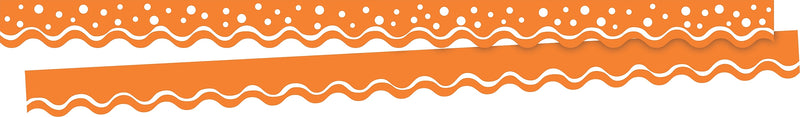 Barker Creek Double-Sided Scalloped Border, 36"' x 2.25", Happy Pool Tangerine, 13/Pack (LL993)