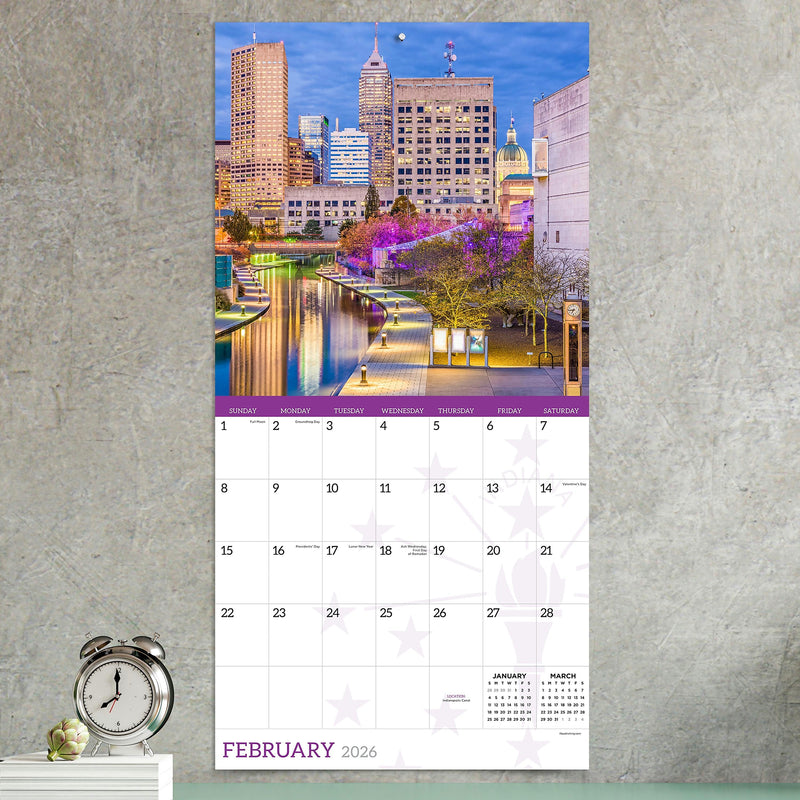 2026 TF Publishing Indiana 12" x 12" Monthly Wall Calendar, Multi (26-1038)