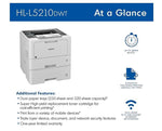 Brother HL-L5210DWT Monochrome Laser Printer with Dual Trays, Wireless